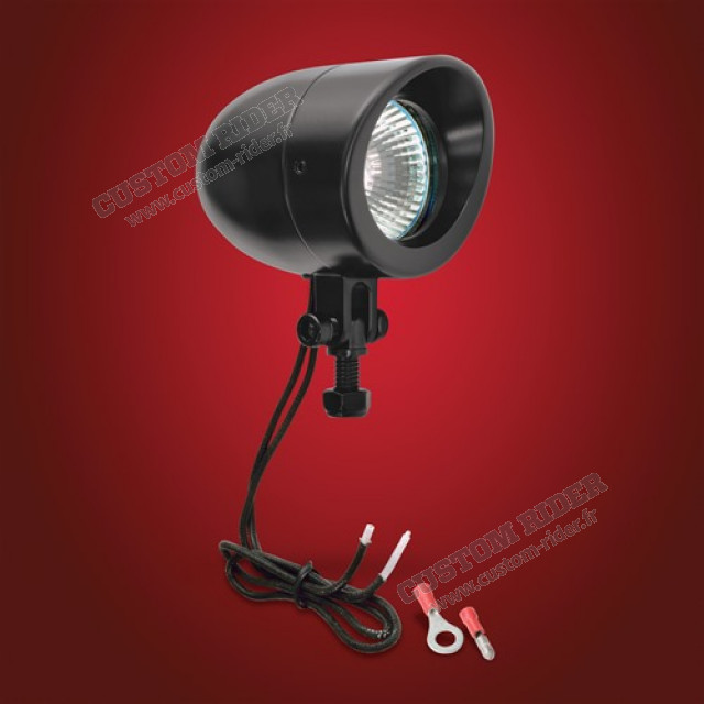 Mini feu halogène noir 12V 50W