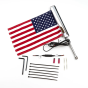 Porte drapeau lumineux, finition chrome